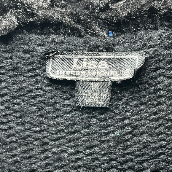 Lisa International Black Frayed Knit Cardigan Indie Sleeze Boho Plus Size 1X - Picture 3 of 10